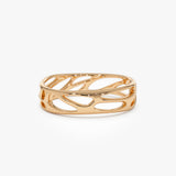 14k Gold Sculptural Band 14K Rose Gold Ferkos Fine Jewelry