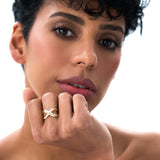 14K Chunky Gold Criss Cross Statement Ring Ferkos Fine Jewelry