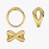 14K Chunky Gold Criss Cross Statement Ring Ferkos Fine Jewelry