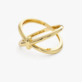 14K Gold Crossover Band Ferkos Fine Jewelry