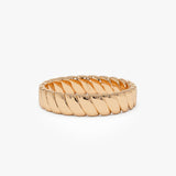 14K Gold Twisted Bold Band Ring 14k Rose Gold Ferkos Fine Jewelry
