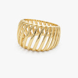 14k Gold Wide Cage Band Ring Ferkos Fine Jewelry