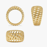 14k Gold Wide Cage Band Ring Ferkos Fine Jewelry