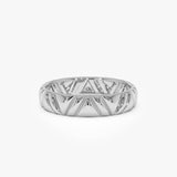 14K Engraved Chevron Band Ring Ferkos Fine Jewelry