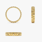 14K Engraved Chevron Band Ring Ferkos Fine Jewelry