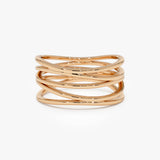 14k Multi-Intertwine Band Crossover Statement Ring 14k Rose Gold Ferkos Fine Jewelry