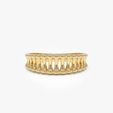 14K Sculptural Wide Band Ring 14k Gold Ferkos Fine Jewelry