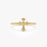 14K Chrome Hearts Cross Band Ring 14k Gold Ferkos Fine Jewelry