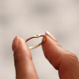 14K Gold Diamond Shape Initial Ring Ferkos Fine Jewelry