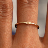 14K Gold Diamond Shape Initial Ring Ferkos Fine Jewelry