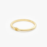14K Gold Diamond Shape Initial Ring Ferkos Fine Jewelry