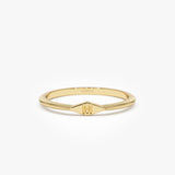 14K Gold Diamond Shape Initial Ring 14k Gold Ferkos Fine Jewelry