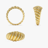 14k Gold Swirl Dome Bold Statement Ring Ferkos Fine Jewelry