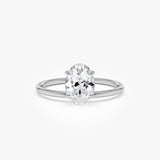 1.00 Ctw 14k Oval Shaped Lab Grown Diamond Elevated Basket Solitaire Ring – Irena 14k White Gold Ferkos Fine Jewelry