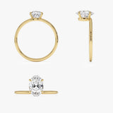 1.00 Ctw 14k Oval Shaped Lab Grown Diamond Elevated Basket Solitaire Ring – Irena Ferkos Fine Jewelry