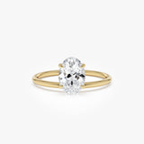 1.00 Ctw 14k Oval Shaped Lab Grown Diamond Elevated Basket Solitaire Ring – Irena 14k Gold Ferkos Fine Jewelry
