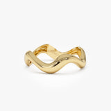 14K Gold Sculptural Wave Band 14k Gold Ferkos Fine Jewelry