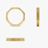 14K Octagon Double Band Ring Ferkos Fine Jewelry