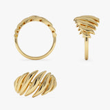 14k Gold Chunky Wave Dome Cocktail Ring Ferkos Fine Jewelry