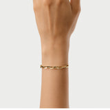 14K Gold Oval Paperclip Link Chain Bracelet Ferkos Fine Jewelry
