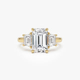 3.80 ctw 14K Gold Emerald Cut Lab Grown Diamond Three Stone Engagement Ring 14k Gold Ferko's Fine Jewelry