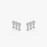 14K Dangling Bezel Set Lab Grown Diamond Studs - 0.45 Ctw 14k White Gold Ferkos Fine Jewelry