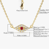 14K Gold Diamond and Ruby Evil Eye Necklace Ferkos Fine Jewelry