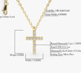 14K Gold Micro Pave Diamond Cross Necklace Ferkos Fine Jewelry