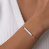 14k Gold 3MM Curb Link Diamond Pave Bracelet