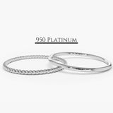 Platinum 1.2MM Wedding Band Set 3 Ferkos Fine Jewelry