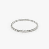 Platinum 1.2MM Braided Twist Band Ferkos Fine Jewelry
