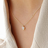 14K Marquise Diamond Cluster Necklace Ferkos Fine Jewelry