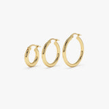 14k Gold Hoops 14-21.5-26.5 MM 14K Gold Ferkos Fine Jewelry