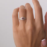 14K Baguette Diamond Ring with a Square Ruby