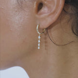 14k Dangling Diamond Drop Earrings