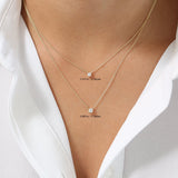 14K Gold Prong Setting Diamond Solitaire Necklace Ferkos Fine Jewelry