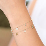 14K Solid Gold Dangle Disc Bracelet Ferkos Fine Jewelry