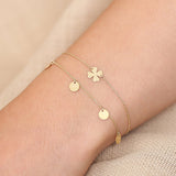 14K Solid Gold Dangle Disc Bracelet Ferkos Fine Jewelry