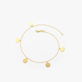 14K Solid Gold Dangle Disc Bracelet Ferkos Fine Jewelry