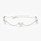 14K Solid Gold Dangle Heart Bracelet 14K White Gold Ferkos Fine Jewelry