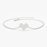 14K Gold Heart Bracelet 14K White Gold Ferkos Fine Jewelry
