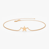 14K Gold Lucky Star Charm Bracelet 14K Rose Gold Ferkos Fine Jewelry