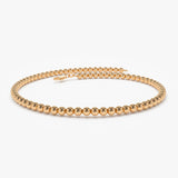 14k 2.5MM Beaded Bracelet 14K Rose Gold Ferkos Fine Jewelry