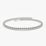 14k 2.5MM Beaded Bracelet 14K White Gold Ferkos Fine Jewelry