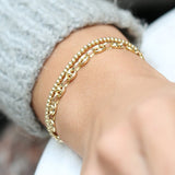 14k Gold Thick Puffed Mariner Bracelet Ferkos Fine Jewelry
