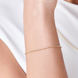 14K Solid Gold 2MM Bead Chain Bracelet  Ferkos Fine Jewelry