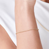 14K Solid Gold 2MM Bead Chain Bracelet Ferkos Fine Jewelry