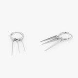 14K Gold Drop Trendy Spike Earrings 14K White Gold Ferkos Fine Jewelry