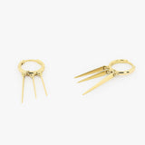 14K Gold Drop Trendy Spike Earrings 14K Gold Ferkos Fine Jewelry