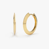 14k Gold Flat Hoop Earrings 14K Gold Ferkos Fine Jewelry